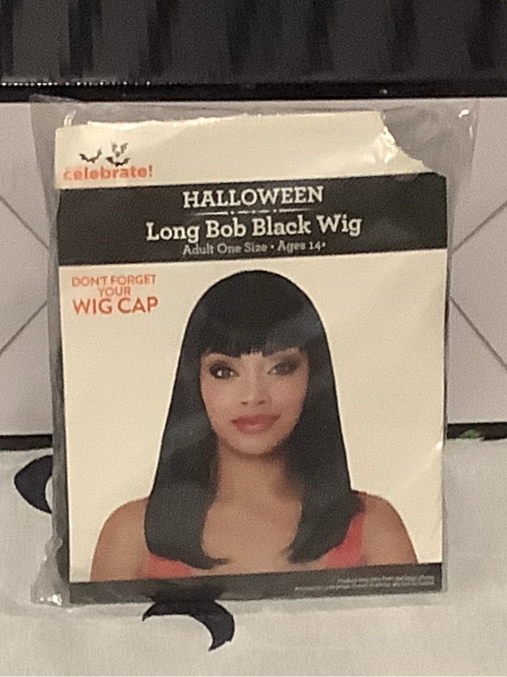 Halloween Long Bob Black Wig - Classic Black ages 14+